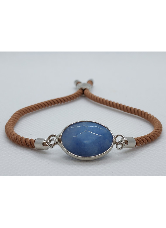 Stahovací provázkový náramek s lapis lazuli