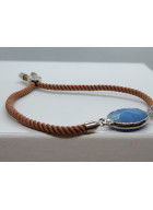 Stahovací provázkový náramek s lapis lazuli