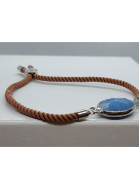Stahovací provázkový náramek s lapis lazuli
