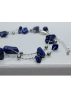 ZAPÍNACÍ ŘETÍZKOVÝ náramek s lapis lazuli