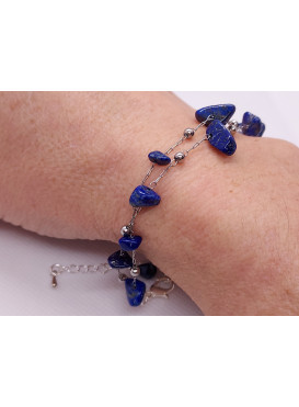 ZAPÍNACÍ ŘETÍZKOVÝ náramek s lapis lazuli