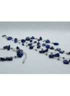 SET - OZDOBNÝ ŘETÍZKOVÝ NÁHRDELNÍK A NÁRAMEK s lapis lazuli