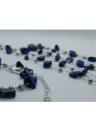 SET - OZDOBNÝ ŘETÍZKOVÝ NÁHRDELNÍK A NÁRAMEK s lapis lazuli