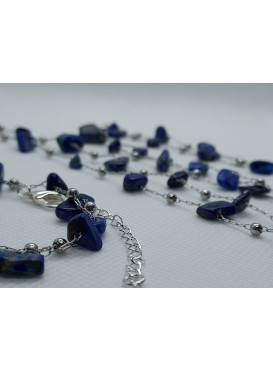 SET - OZDOBNÝ ŘETÍZKOVÝ NÁHRDELNÍK A NÁRAMEK s lapis lazuli