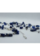 SET - OZDOBNÝ ŘETÍZKOVÝ NÁHRDELNÍK A NÁRAMEK s lapis lazuli