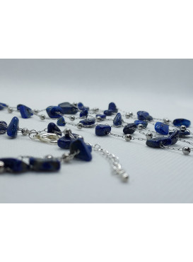 SET - OZDOBNÝ ŘETÍZKOVÝ NÁHRDELNÍK A NÁRAMEK s lapis lazuli